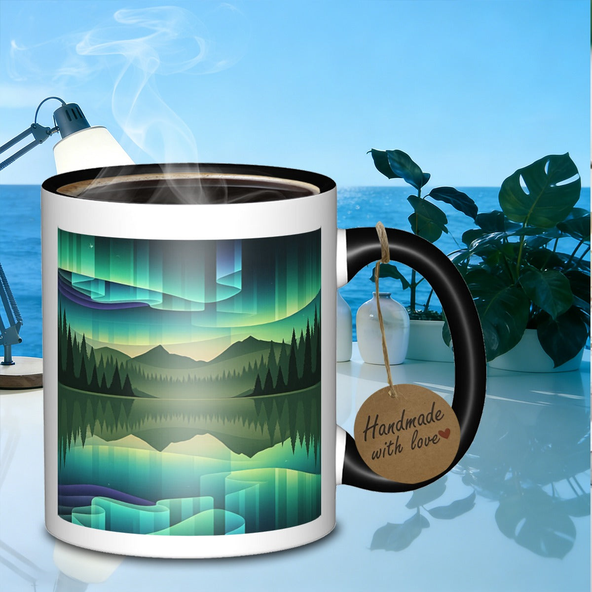 Tailorly Black Accent 11 oz Mug - reflection officemeetings mug with bonechina