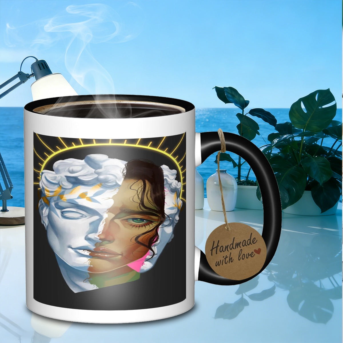 Tailorly Black Accent 11 oz Mug - portrait glossy glass mug round break resistant hand wash only ideal for everyday use reusable_2f9b5f189da44bcba9edde48c1e2b857
