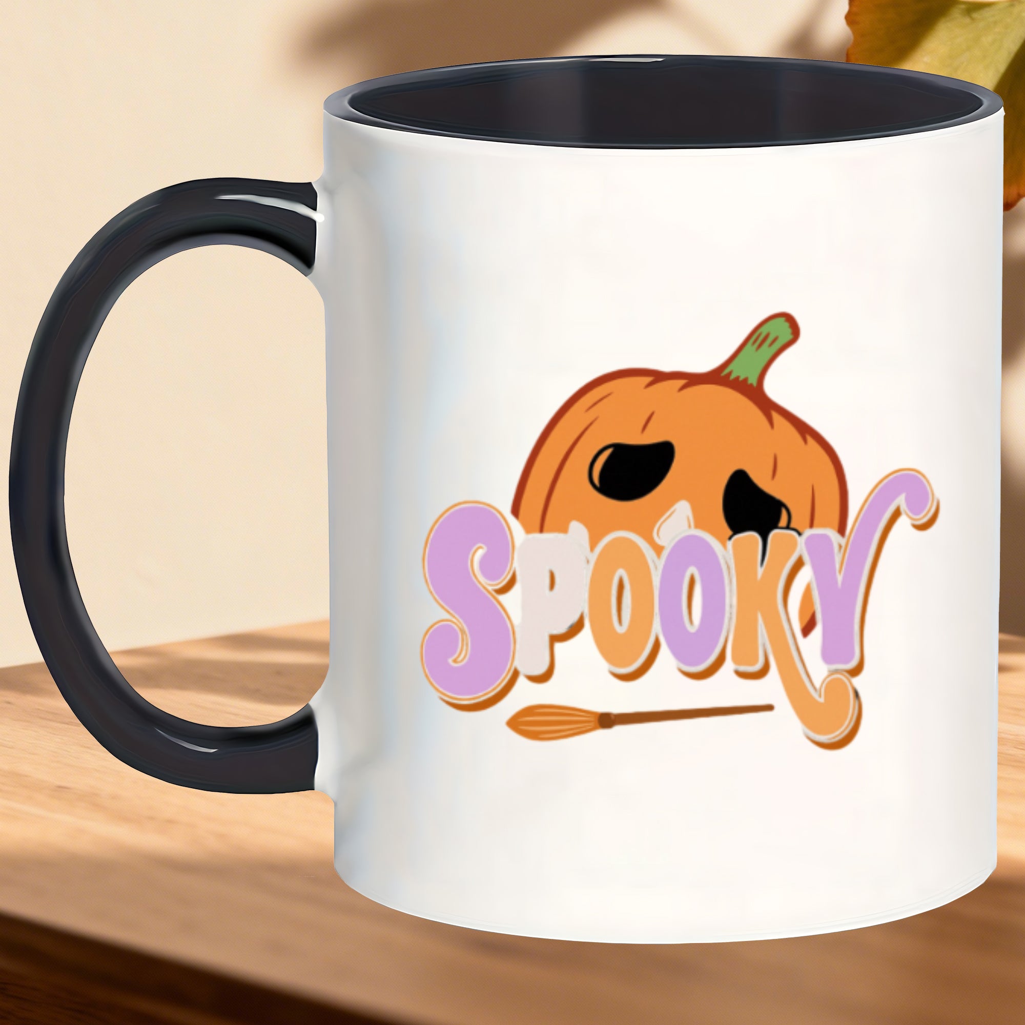 Tailorly Black Accent 11 oz Mug - stylish mugs with that scratches ideal for matcha while studying sipping cider at a harvest fair or having