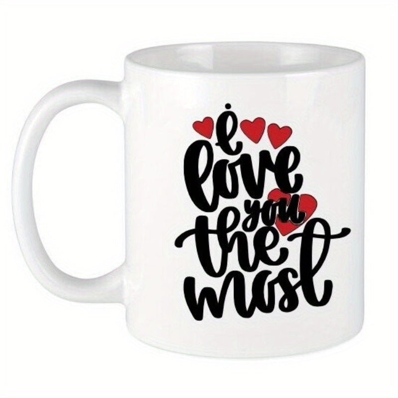 Tailorly White Ceramic 11 oz Mug - golf character design i love you most red black valentines day