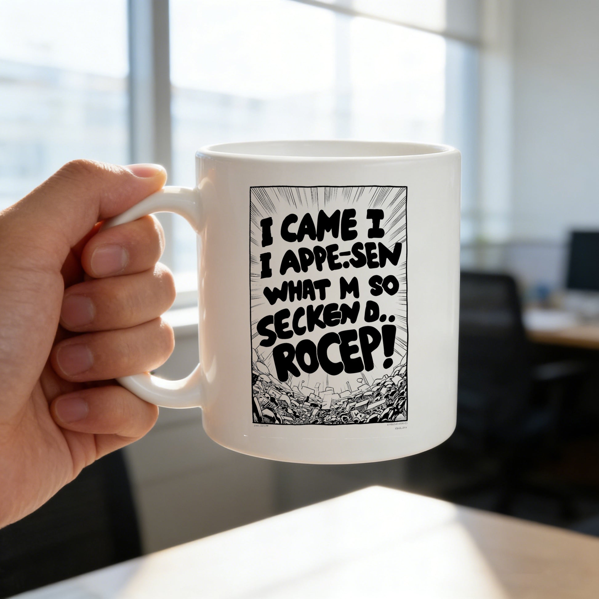 Tailorly White Ceramic 11 oz Mug - i saw i
