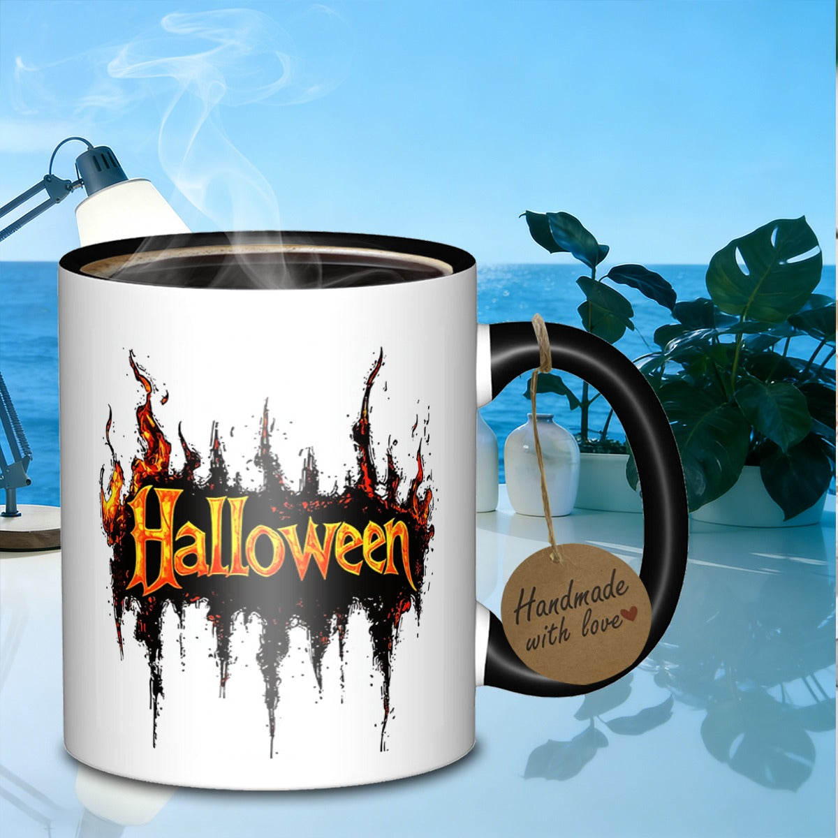 Tailorly Black Accent 11 oz Mug - halloween themed design
