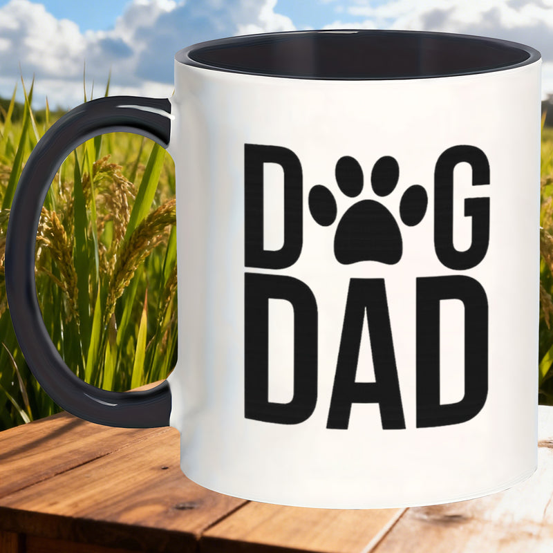 Tailorly Black Accent 11 oz Mug - stylish non toxic breakfast mugs for dog loving dads perfect gifts for grandparents on birthdays christmas or