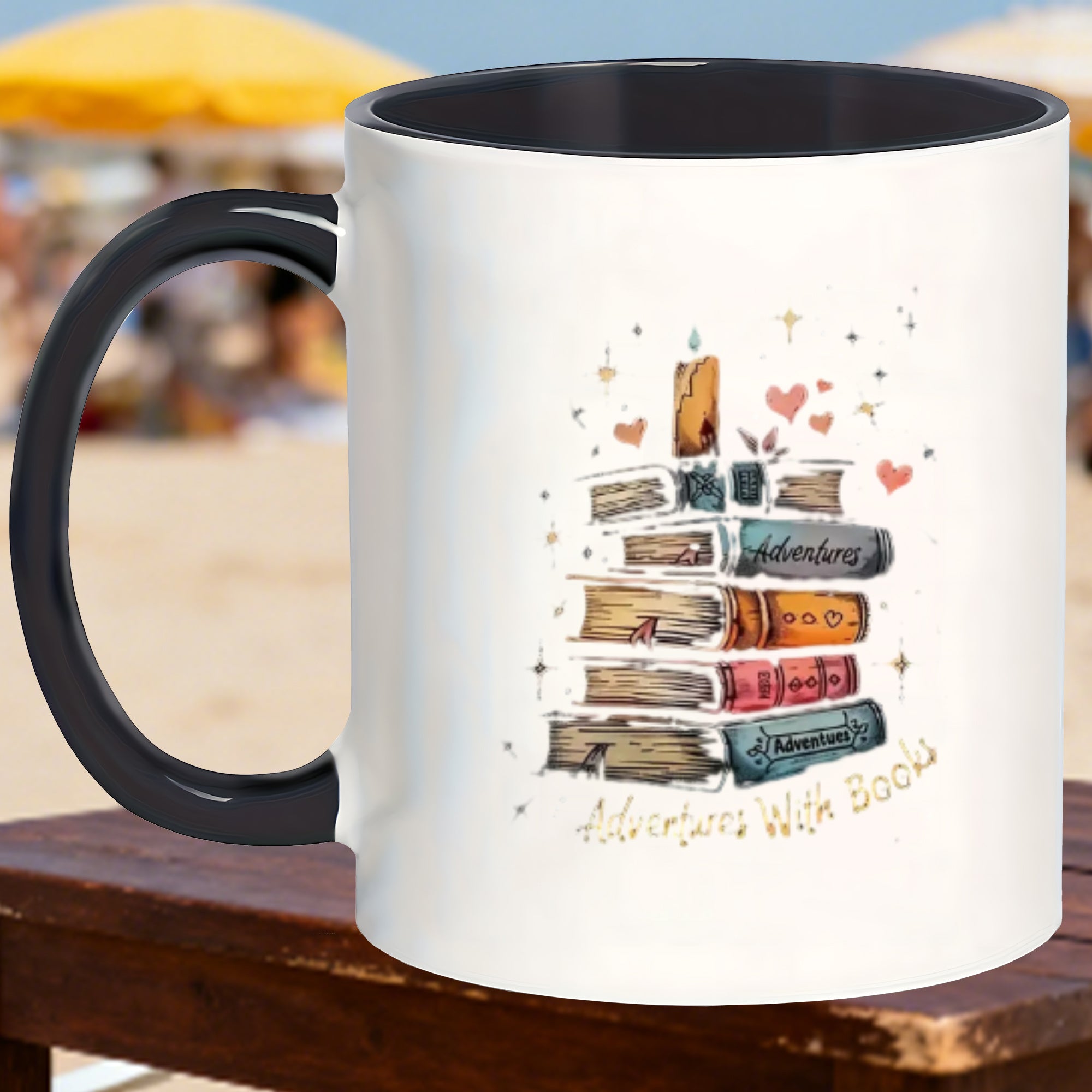 Tailorly Black Accent 11 oz Mug - bookshelf design
