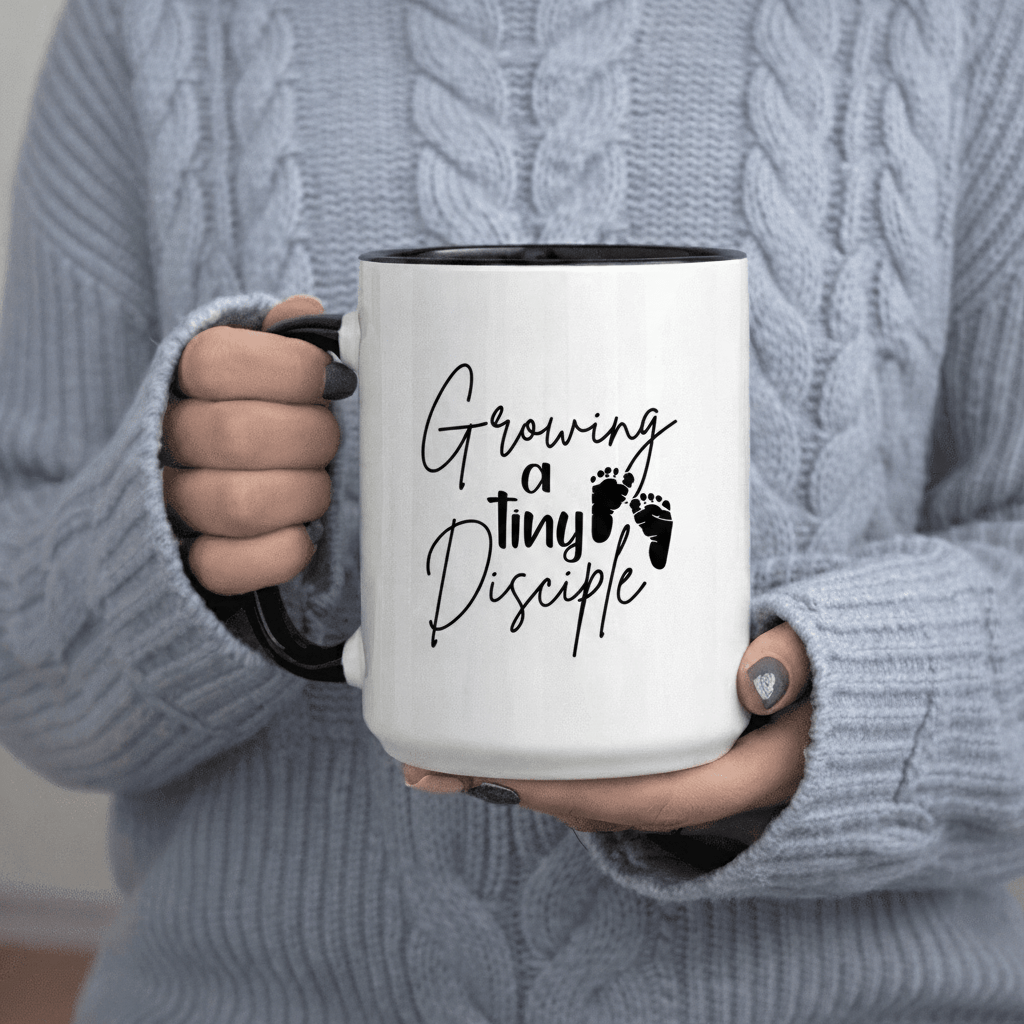 Tailorly Black Accent 11 oz Mug - Baby Footprints