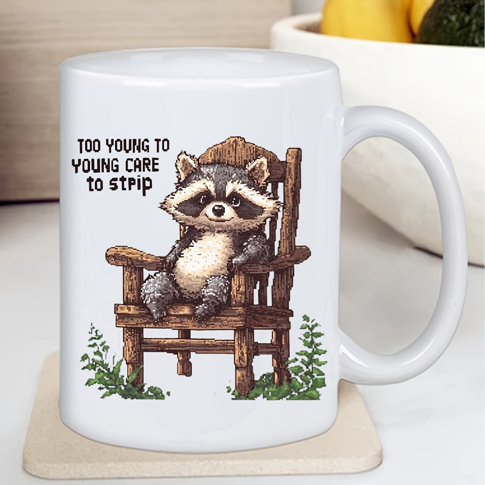 Tailorly White Ceramic 11 oz Mug - 1pc funny fashionable and fun daily ceramic mug with pattern printing hand wash only perfect gift for
