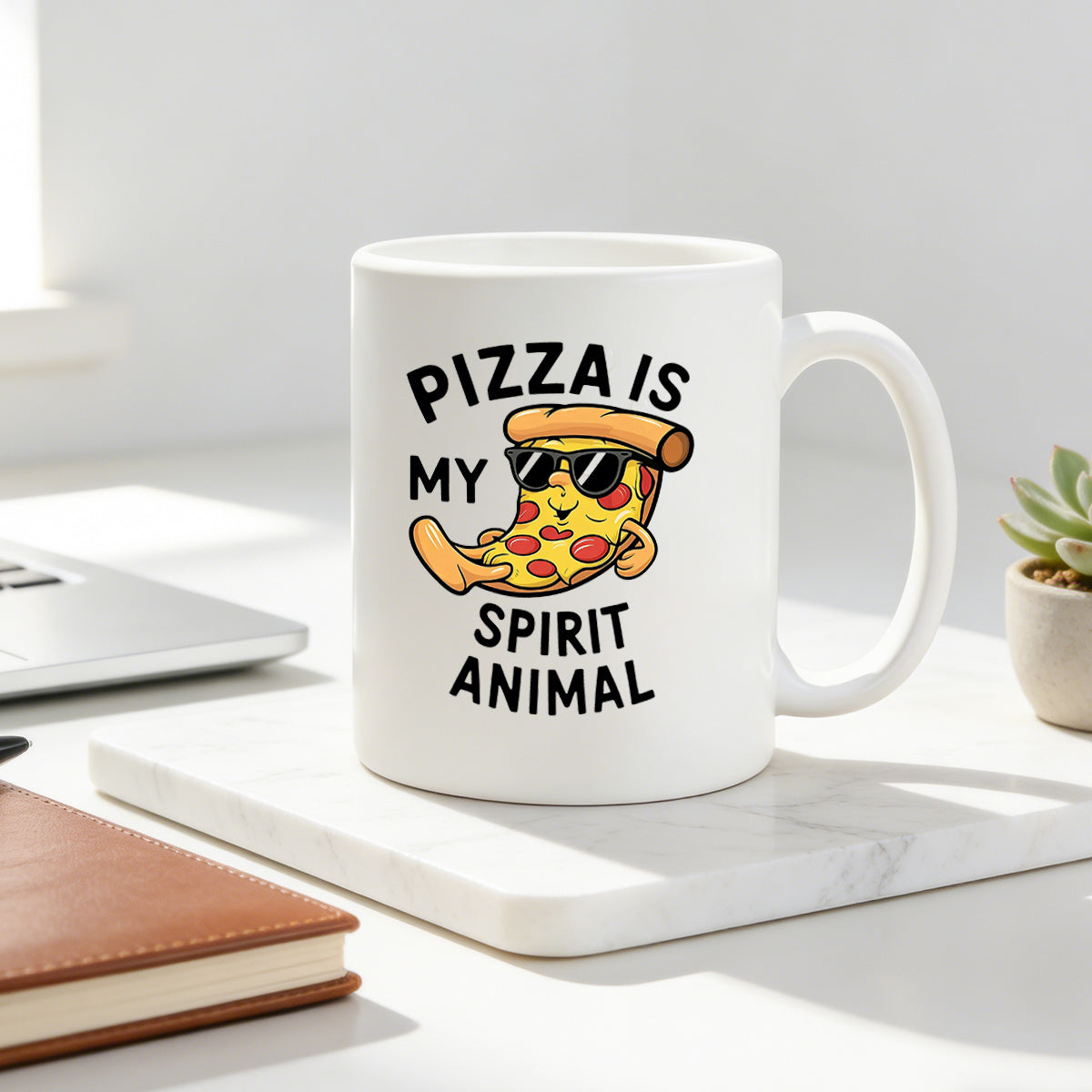 Tailorly White Ceramic 11 oz Mug - pizza， coffee cup， stylish pizza design