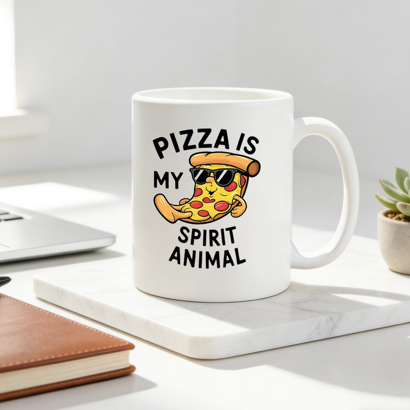 Tailorly White Ceramic 11 oz Mug - pizza， coffee cup， stylish pizza design