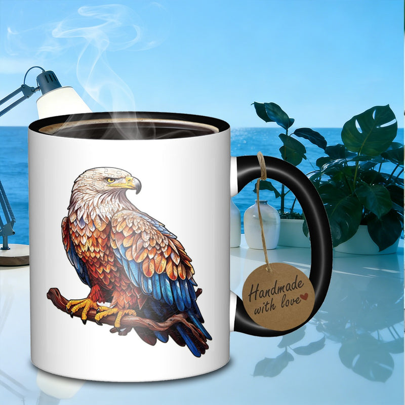 Tailorly Black Accent 11 oz Mug - bald head illustration