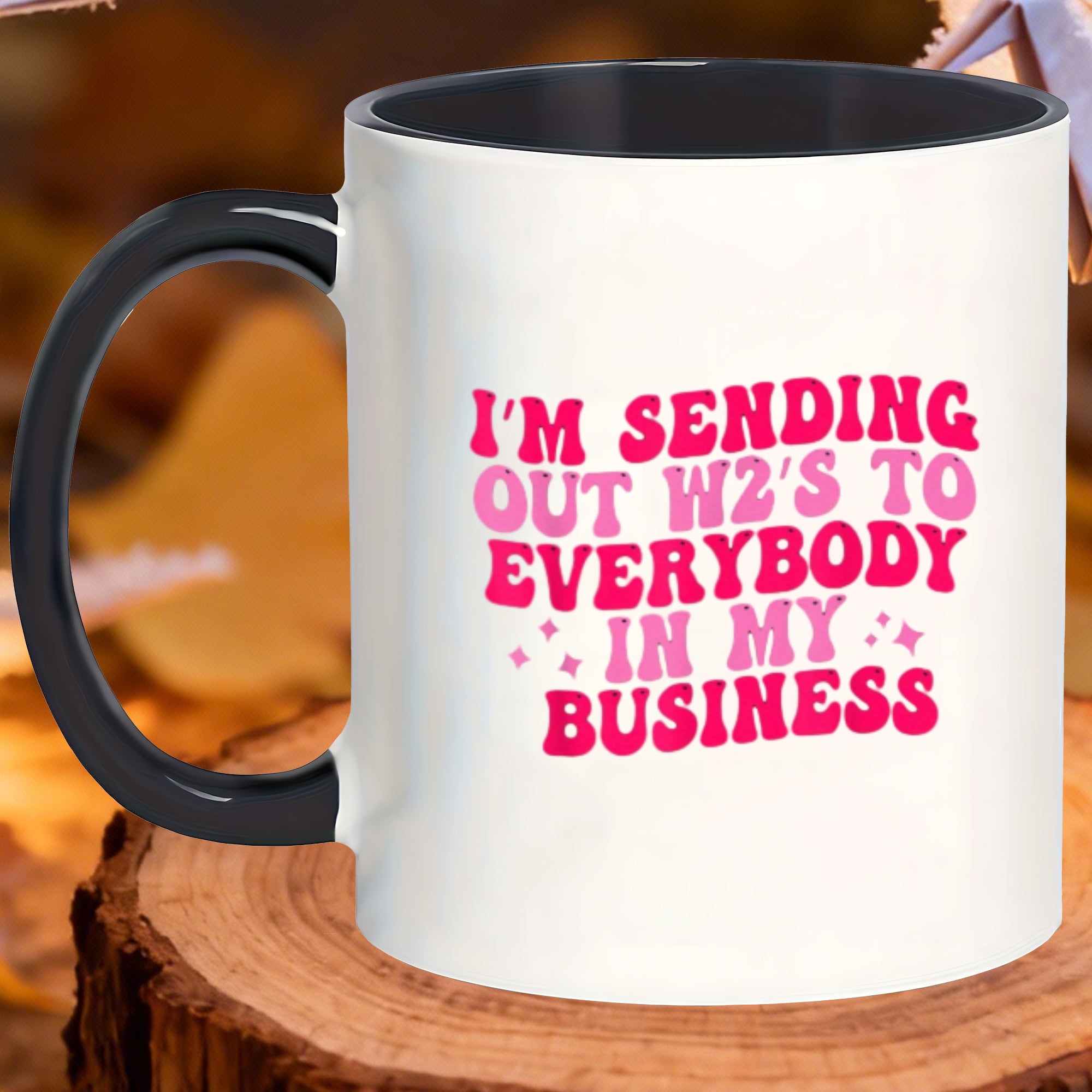 Tailorly Black Accent 11 oz Mug - sturdy thick walled camping mugs designed for for post workout shakes lemonade in the backyard and before