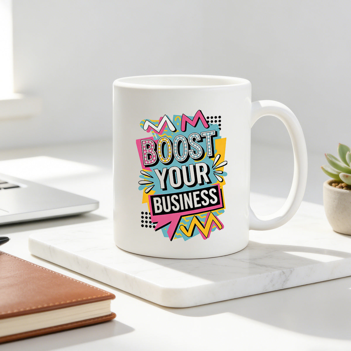 Tailorly White Ceramic 11 oz Mug - 90s， motivational text