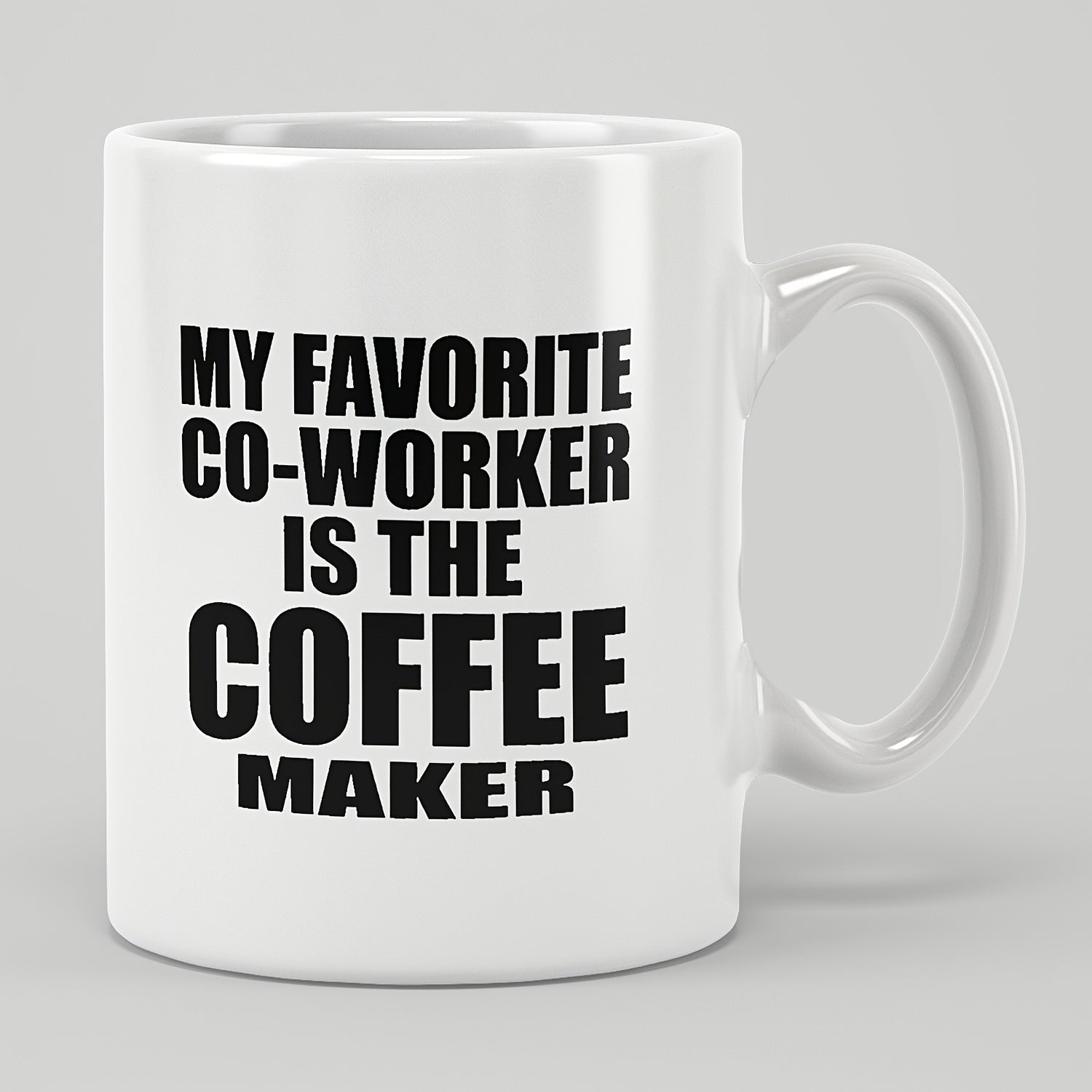 Tailorly White Ceramic 11 oz Mug - a single humorous mug with an ergonomic handle suitable for office use holding 11 ounces this