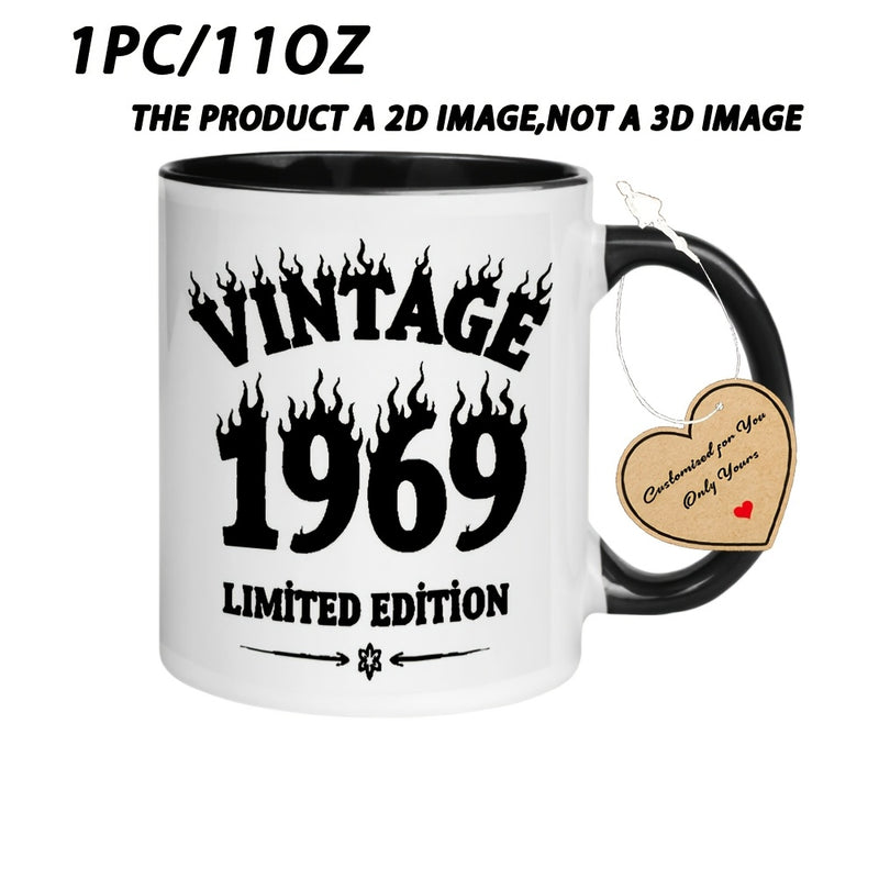 Tailorly Black Accent 11 oz Mug - 1969 vintage print with funny text