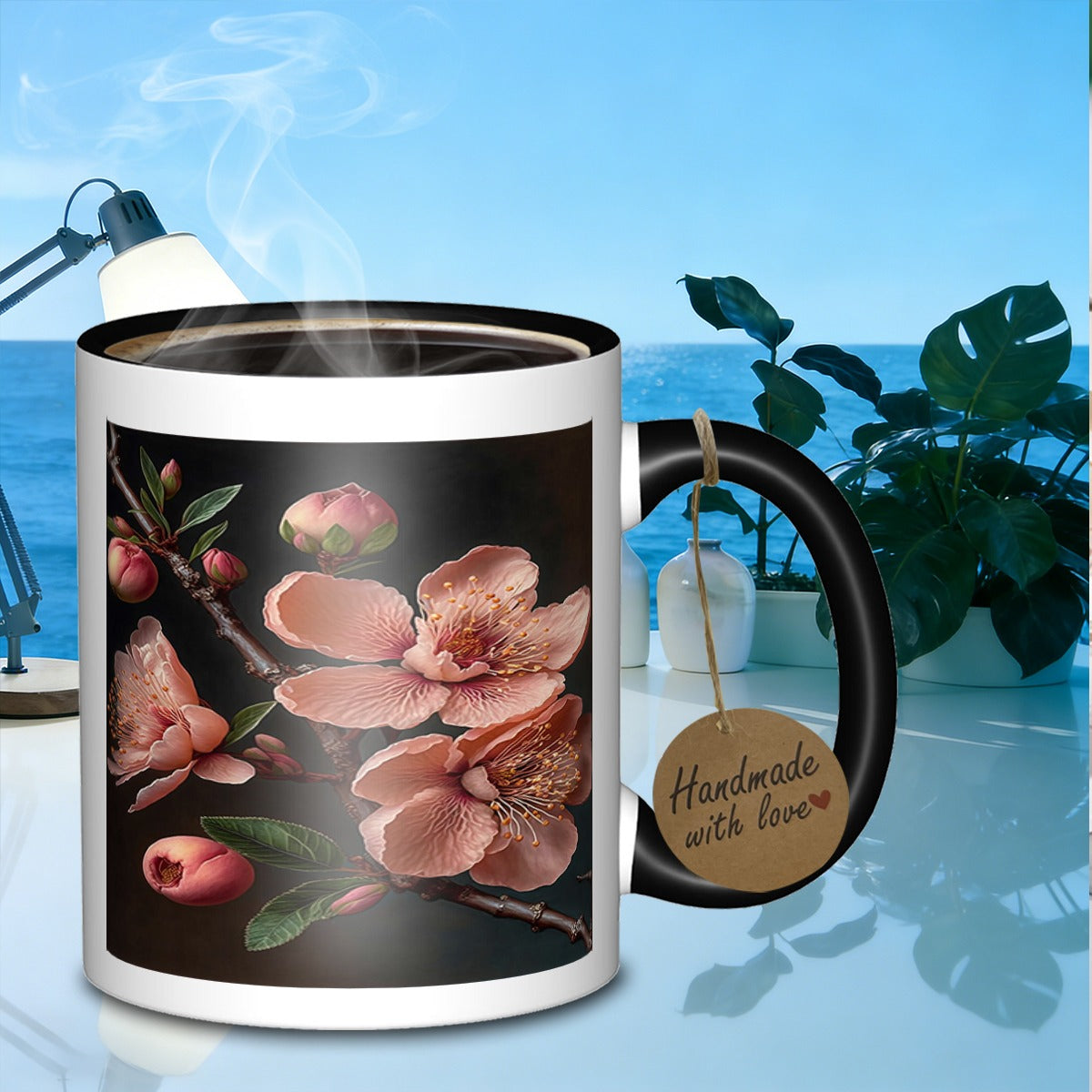 Tailorly Black Accent 11 oz Mug - peach still