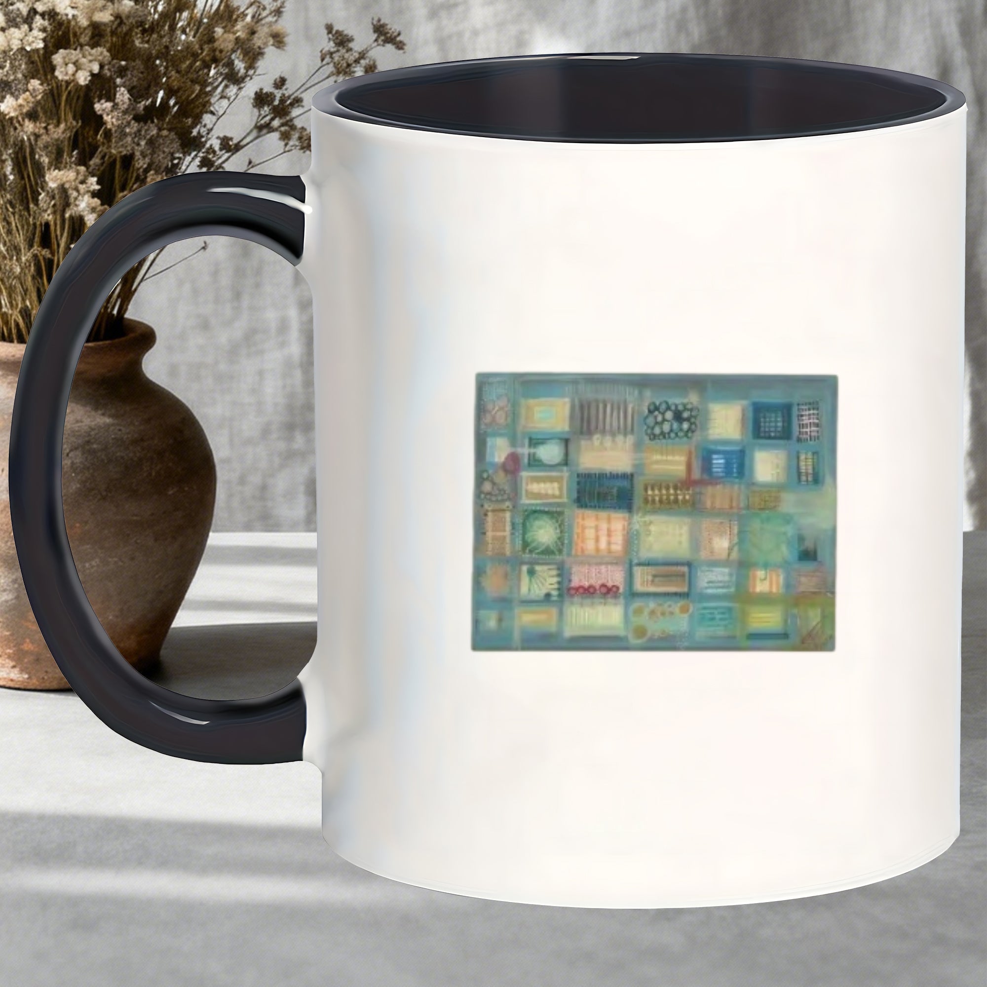 Tailorly Black Accent 11 oz Mug - durable and scratch resistant lightweight khaki mugs are perfect for your lattes sunday hot chocolates and tea