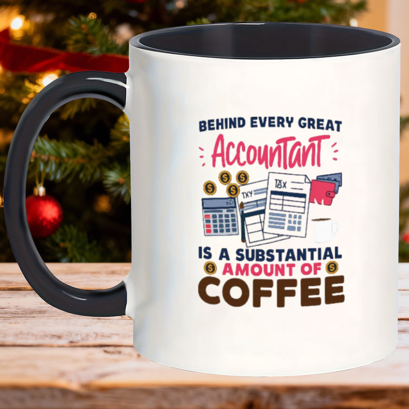 Tailorly Black Accent 11 oz Mug - home decor minimalist matte dishwasher safe daily themed mugs birthday for office home drinks
