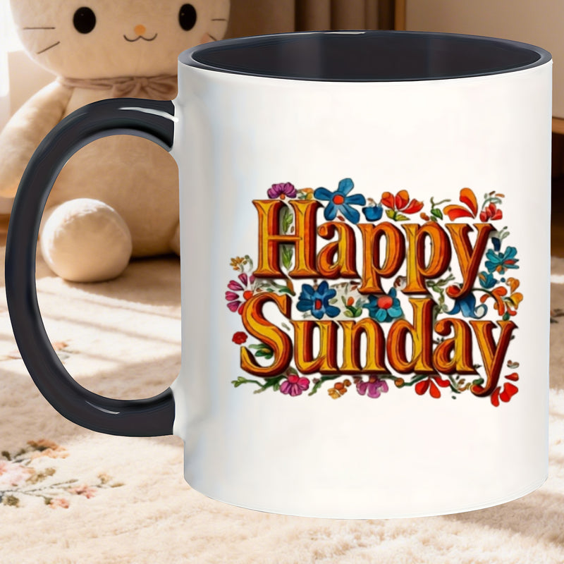 Tailorly Black Accent 11 oz Mug - unique black handled mugs a sunday at for home or in a restaurant_eb07b8ca598d42b6964c74bce7379f7d