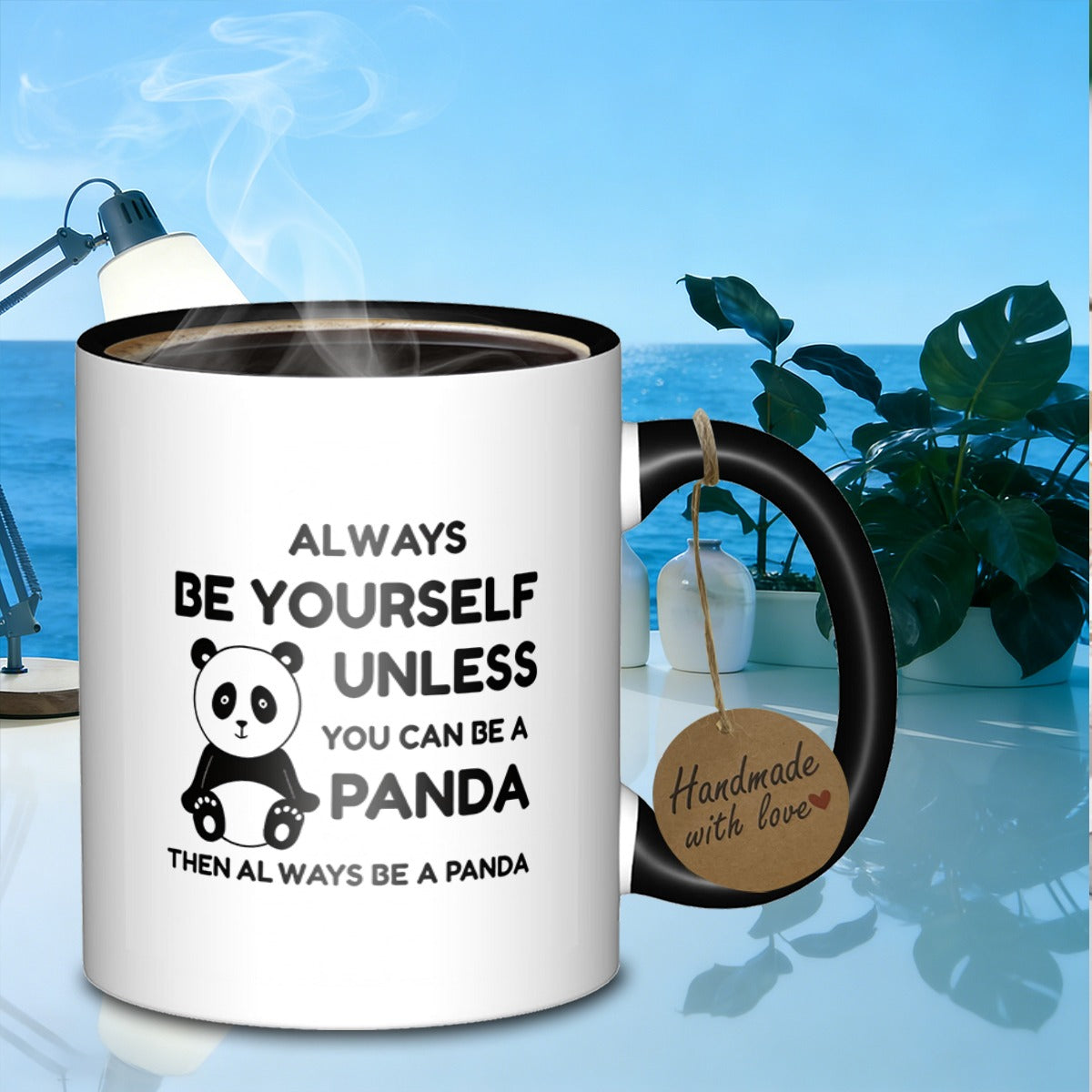 Tailorly Black Accent 11 oz Mug - panda phrase