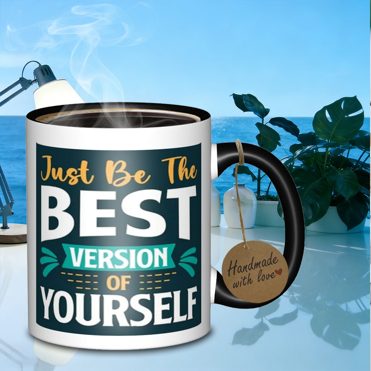 Tailorly Black Accent 11 oz Mug - the best yourselfvloggers text