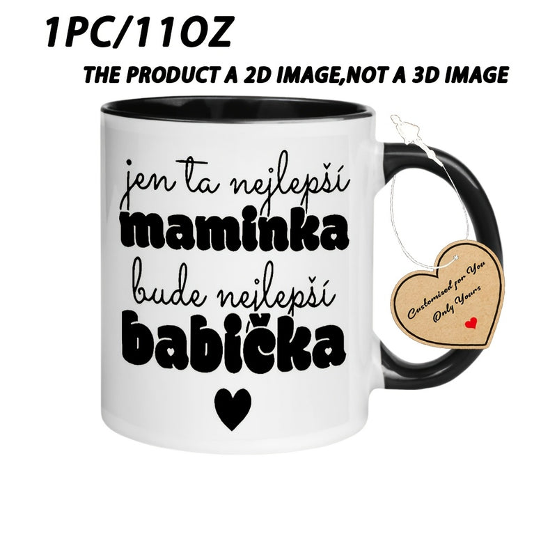 Tailorly Black Accent 11 oz Mug - Mom Grandma Funny text