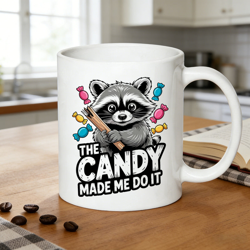 Tailorly White Ceramic 11 oz Mug - do it raccoon