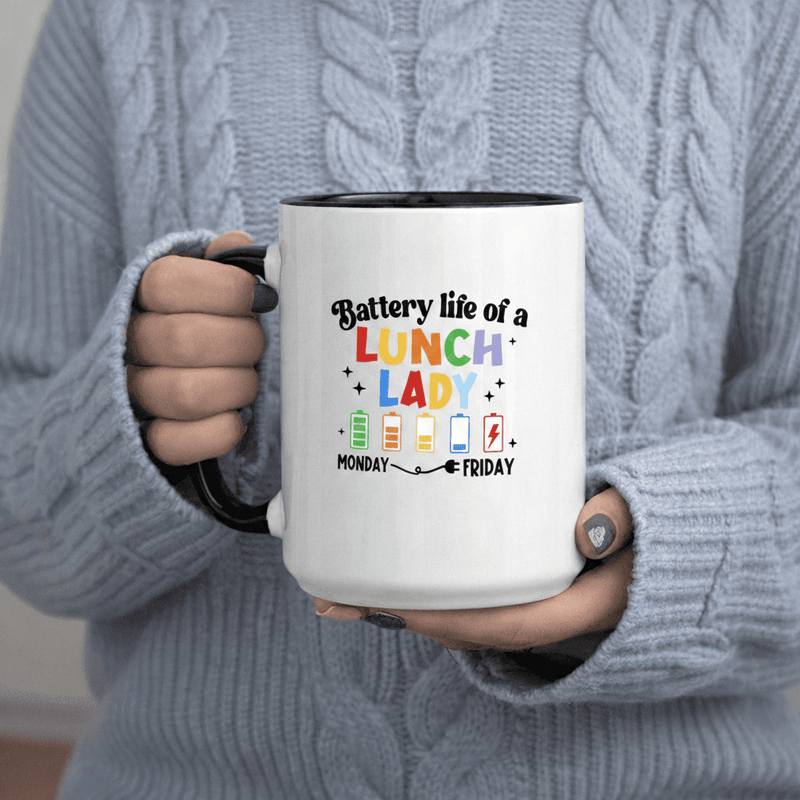 Tailorly Black Accent 11 oz Mug - Monday Through Friday text