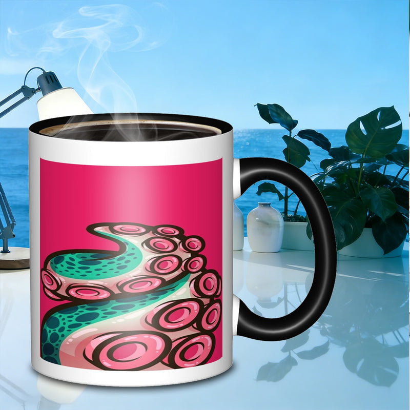Tailorly Black Accent 11 oz Mug - octopus tentacle