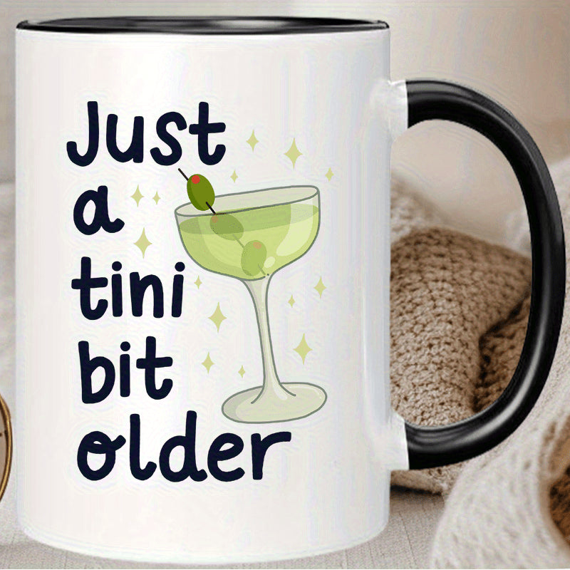 Tailorly Black Accent 11 oz Mug - martini glass motif