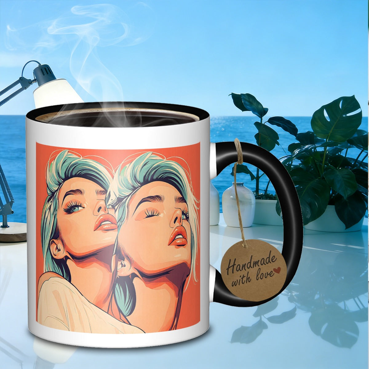 Tailorly Black Accent 11 oz Mug - two females