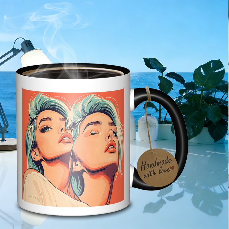 Tailorly Black Accent 11 oz Mug - two females