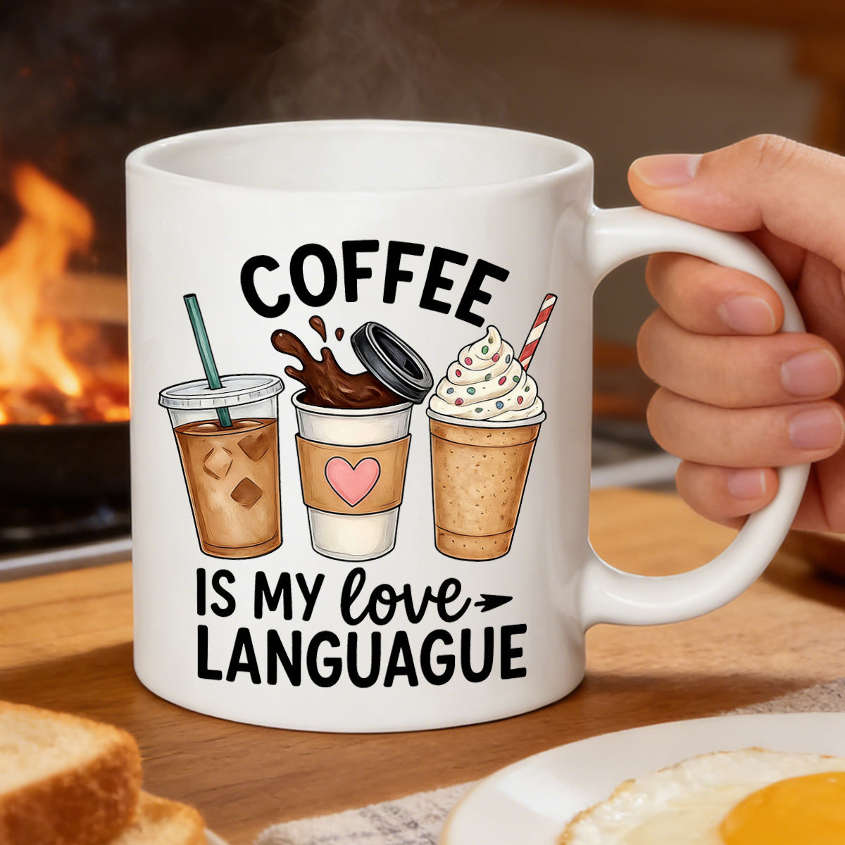 Tailorly White Ceramic 11 oz Mug - my love language text