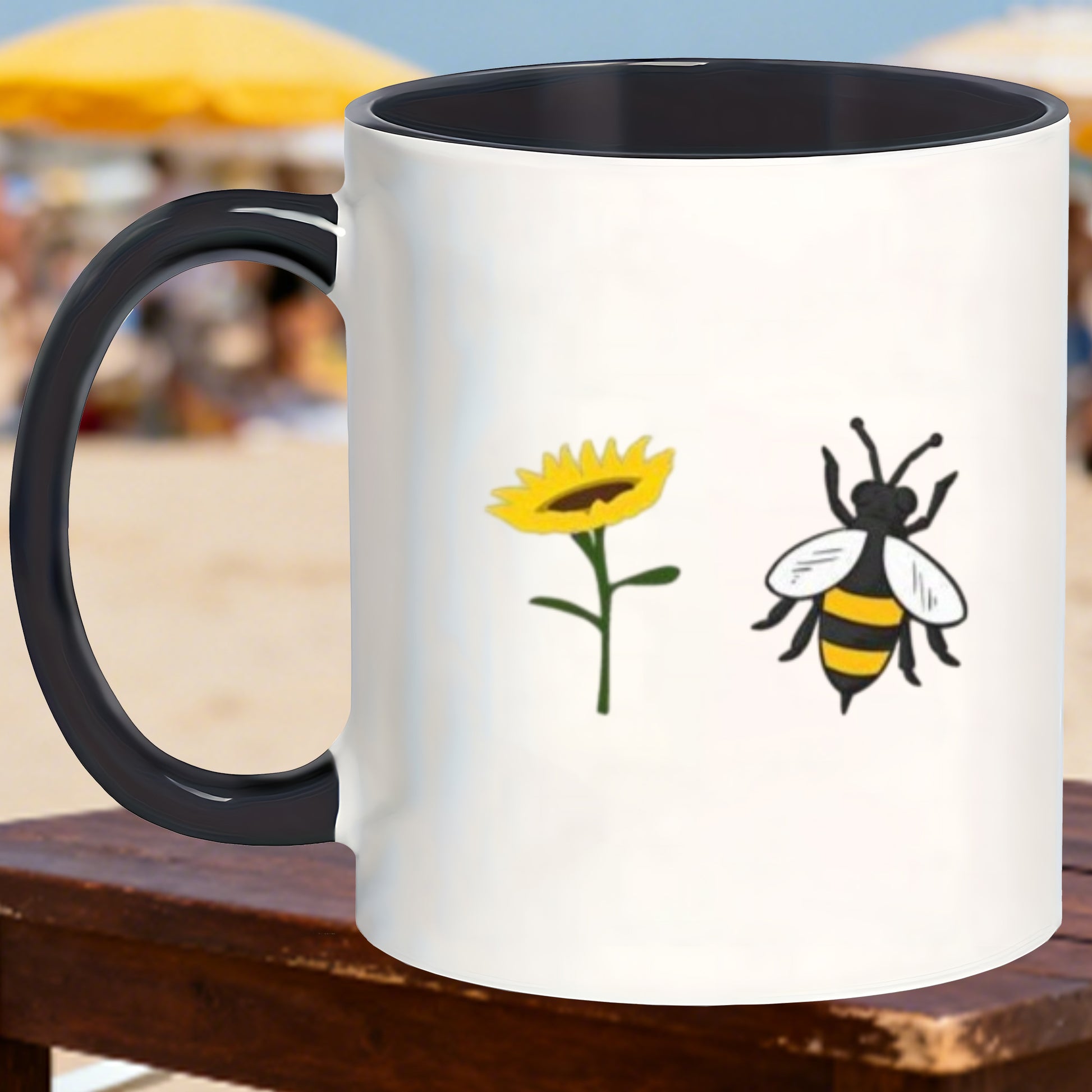 Tailorly Black Accent 11 oz Mug - sunflower