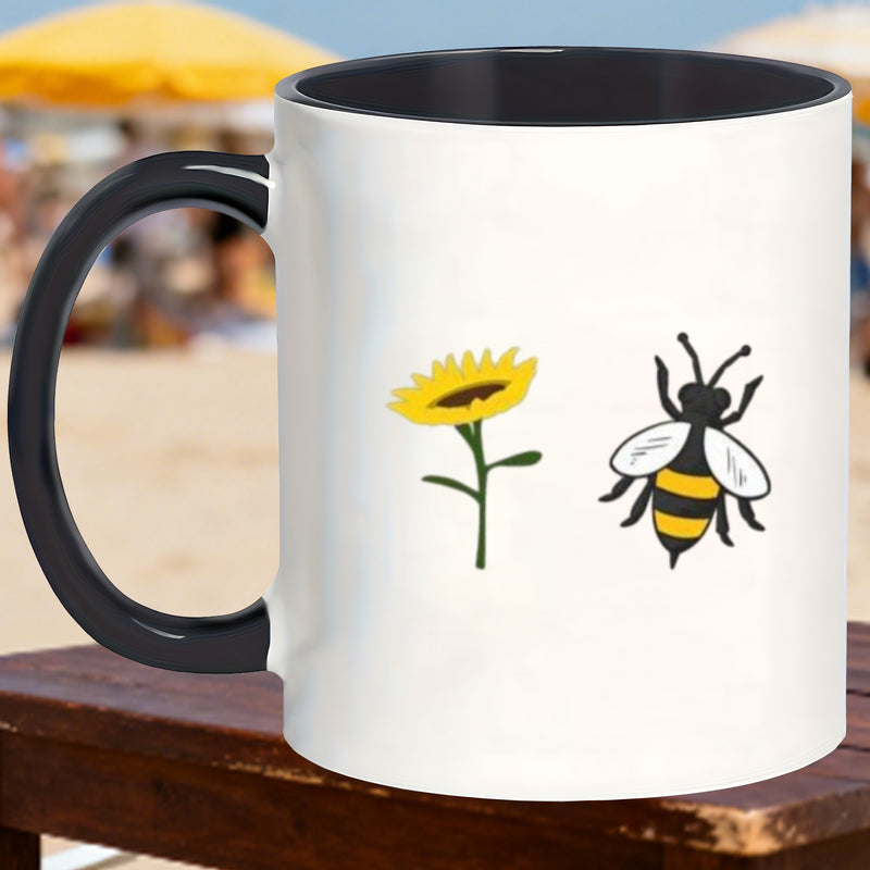 Tailorly Black Accent 11 oz Mug - sunflower