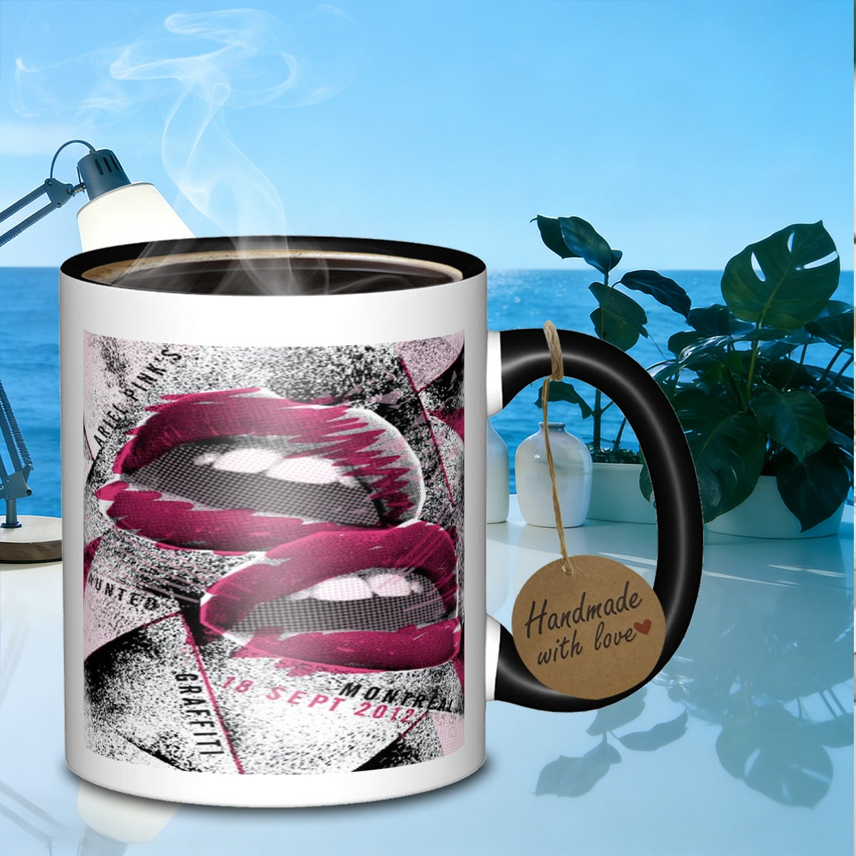 Tailorly Black Accent 11 oz Mug - shatterproof lips