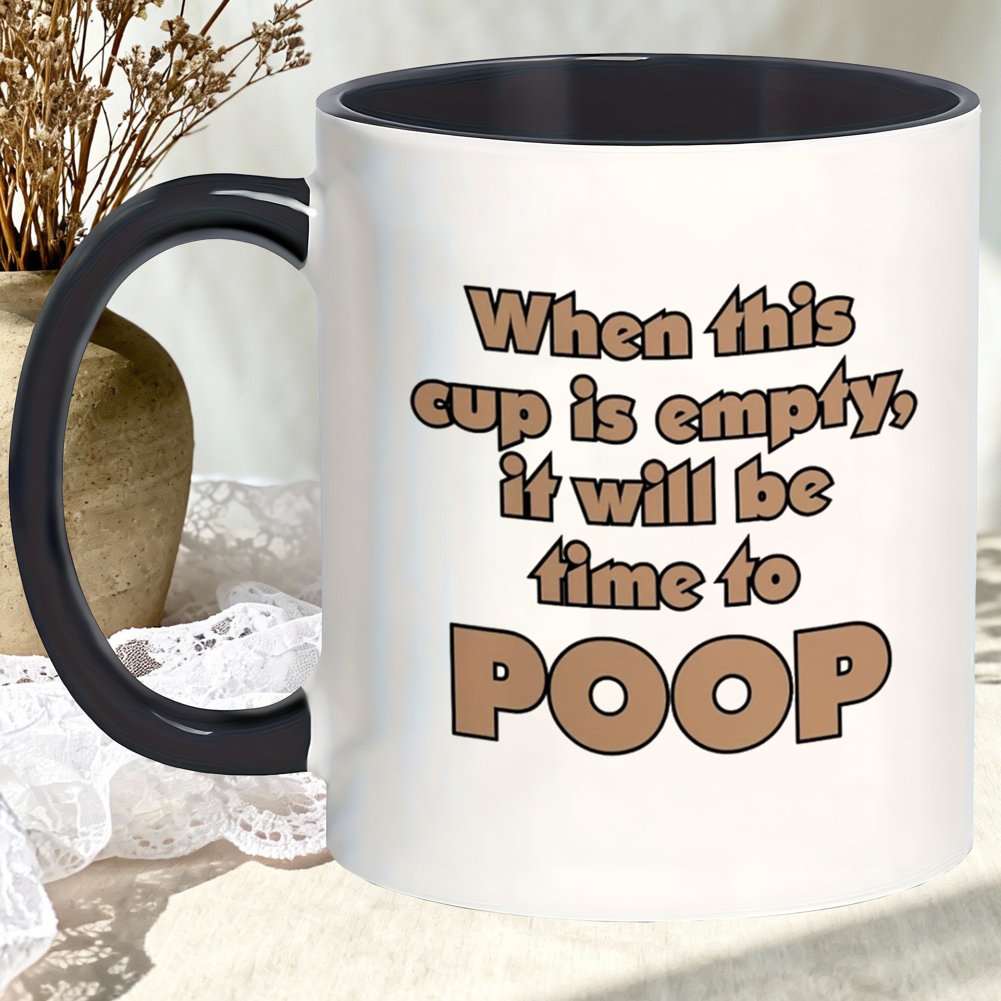 Tailorly Black Accent 11 oz Mug - multipurpose fun gift non slip heat tea novelty prank mugs for christmas thanksgiving valentines kitchen