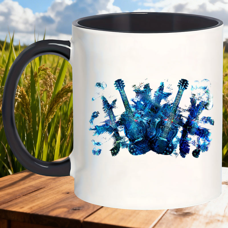 Tailorly Black Accent 11 oz Mug - blue mugs featuring electronic guitars beverages make an gift for birthdays _b89642223bbf4a95a4482e87584cee31