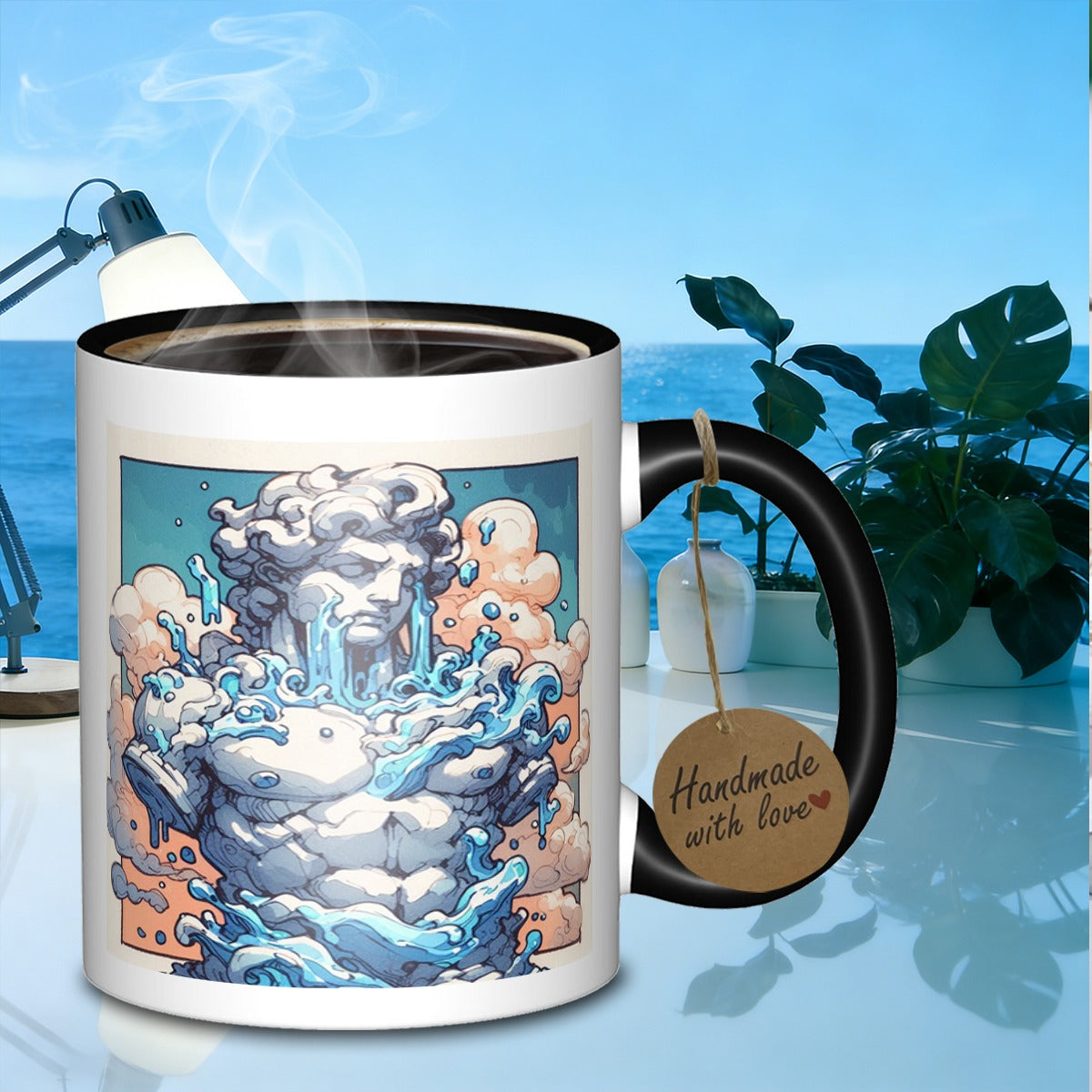 Tailorly Black Accent 11 oz Mug - flowing sculpture