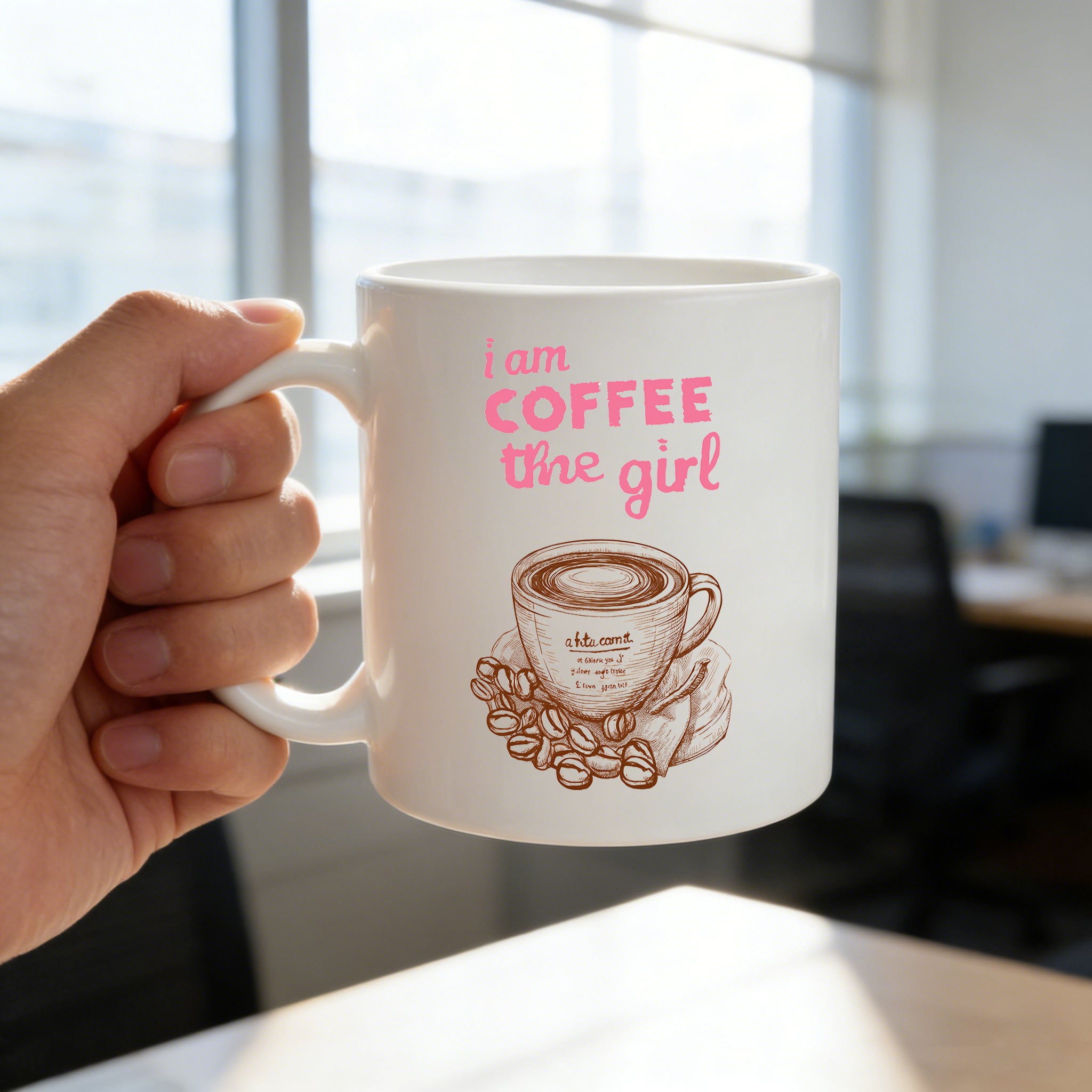 Tailorly White Ceramic 11 oz Mug - coffee cup sketch