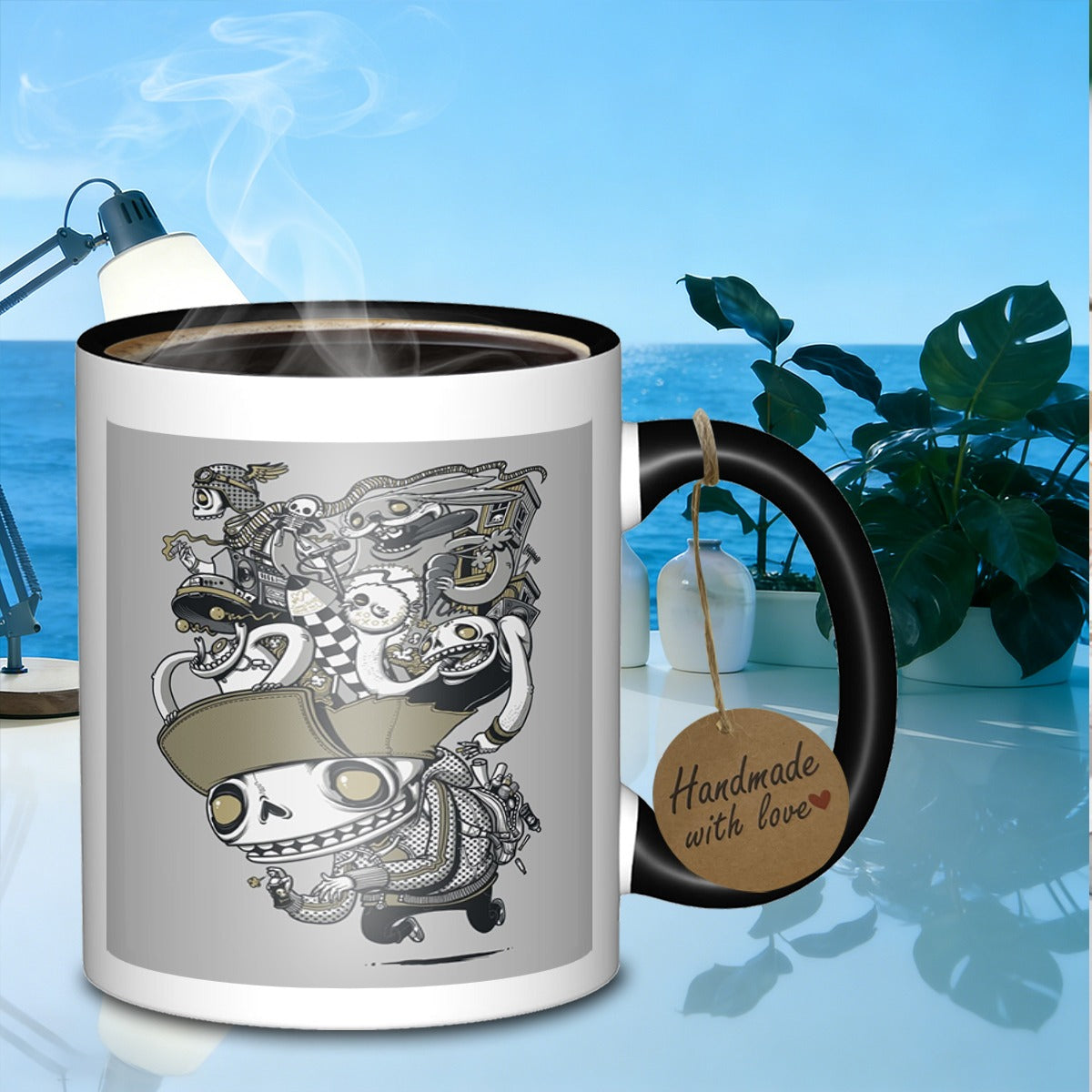 Tailorly Black Accent 11 oz Mug - cartoon characters