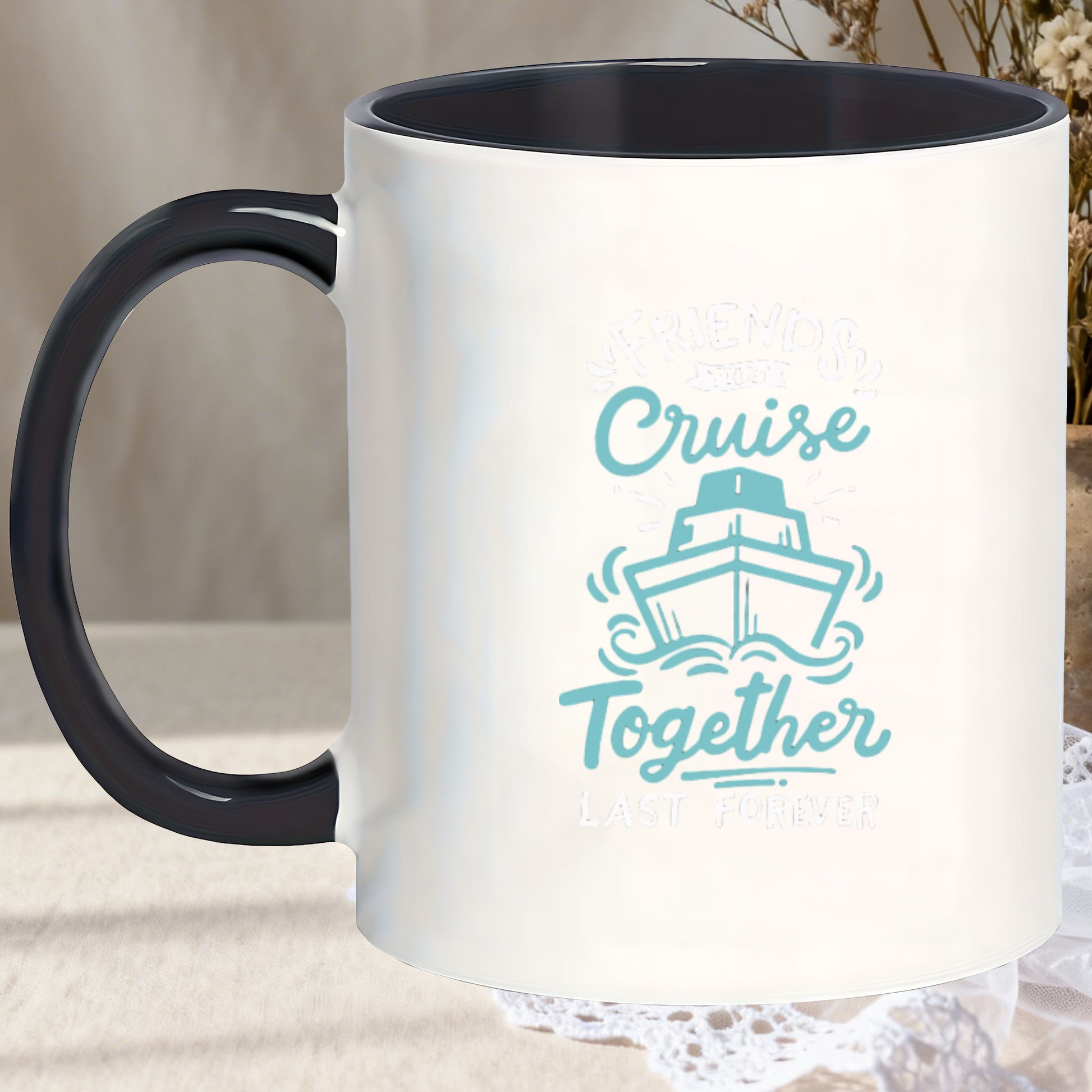 Tailorly Black Accent 11 oz Mug - glazed print