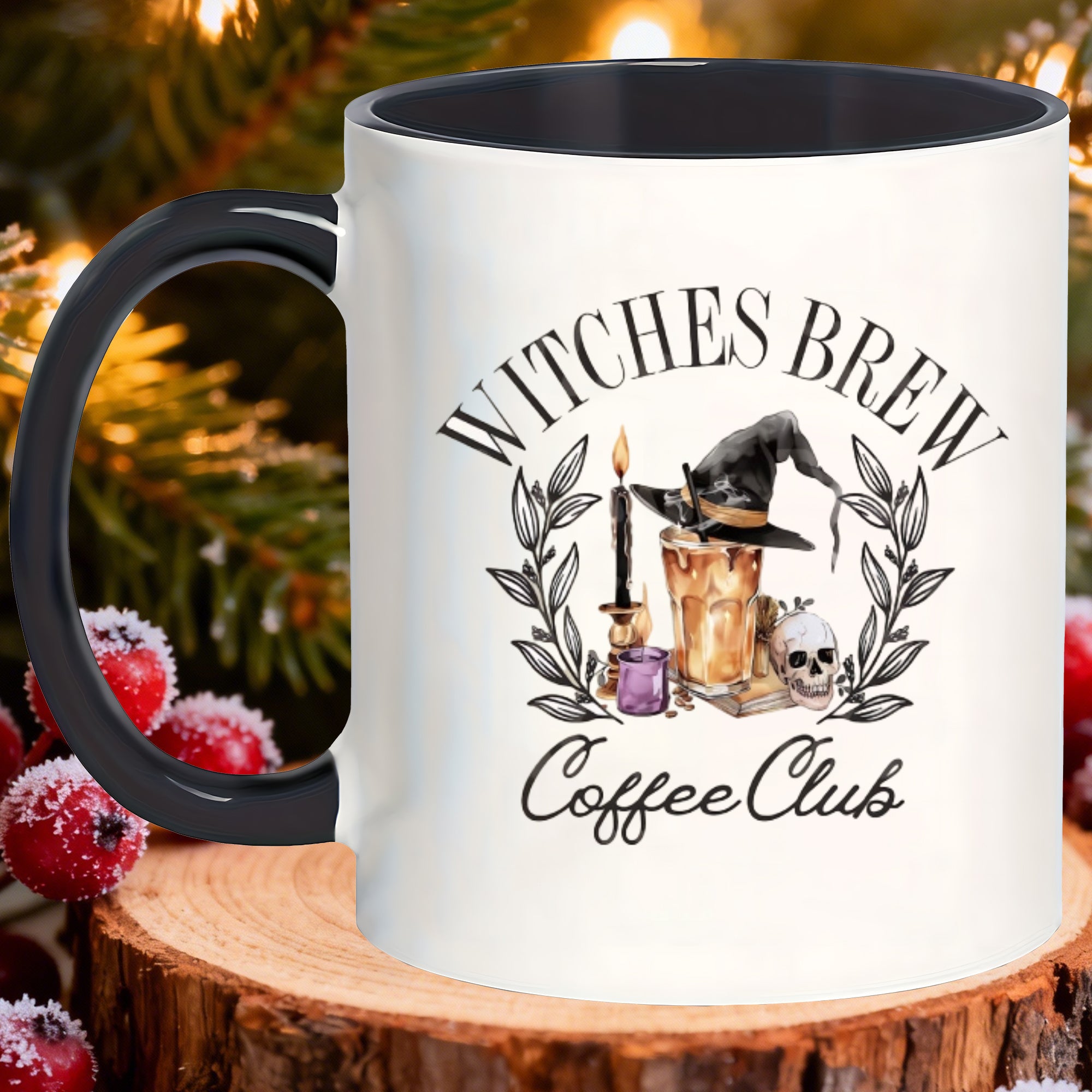Tailorly Black Accent 11 oz Mug - coffee mugs suitable for women double walled insulated with lid thermal cup for coffee tea hand wash only themed