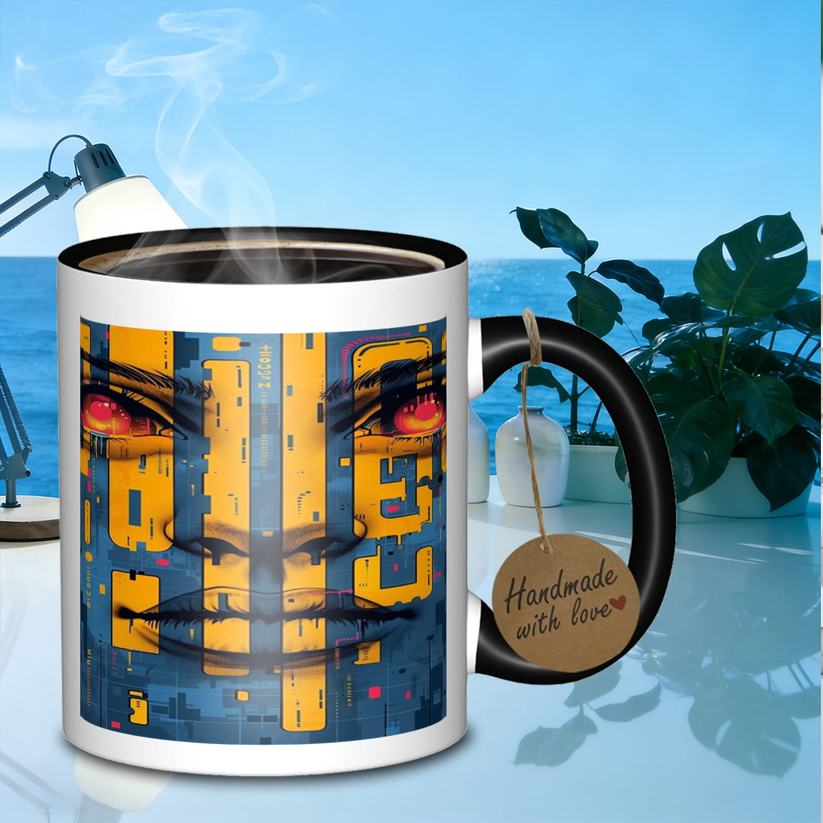Tailorly Black Accent 11 oz Mug - face blueprint