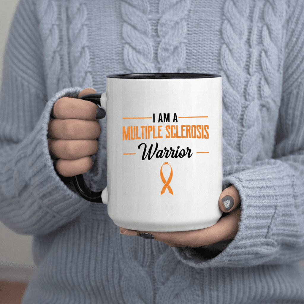 Tailorly Black Accent 11 oz Mug - Warrior Awareness Inspirational Quote
