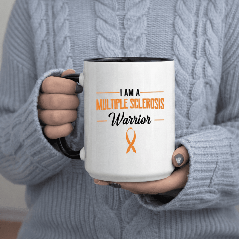 Tailorly Black Accent 11 oz Mug - Warrior Awareness Inspirational Quote
