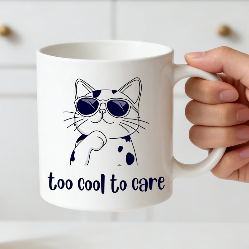 Tailorly White Ceramic 11 oz Mug - black cats