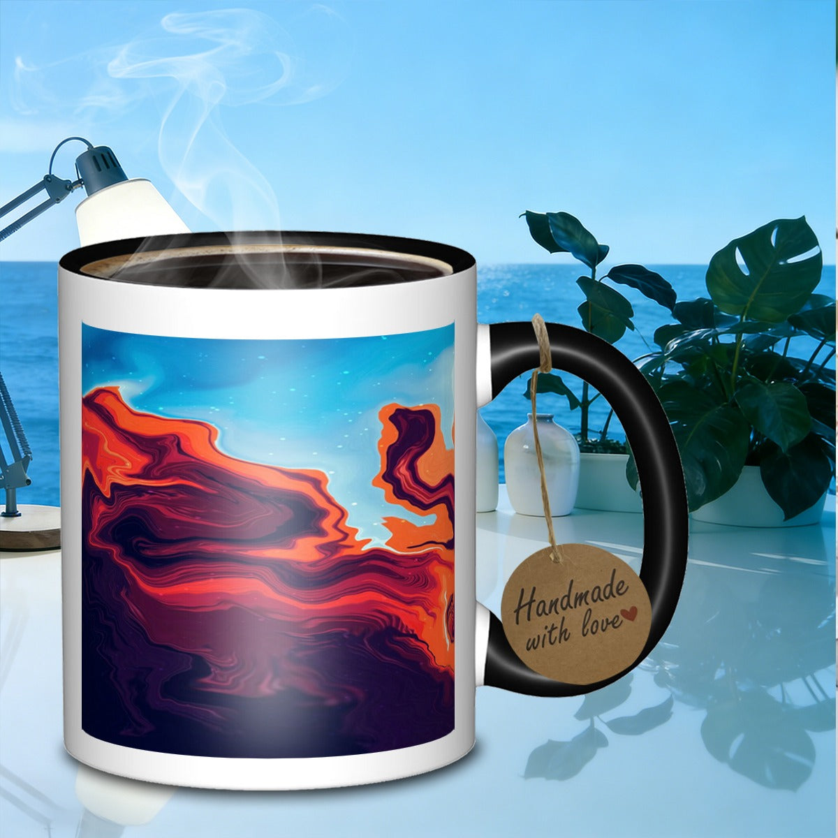 Tailorly Black Accent 11 oz Mug - stylish coffee mug made of ceramic everyday use and travel a great gift option_2c3a22d9de69483a8bf81d005b2bc08f