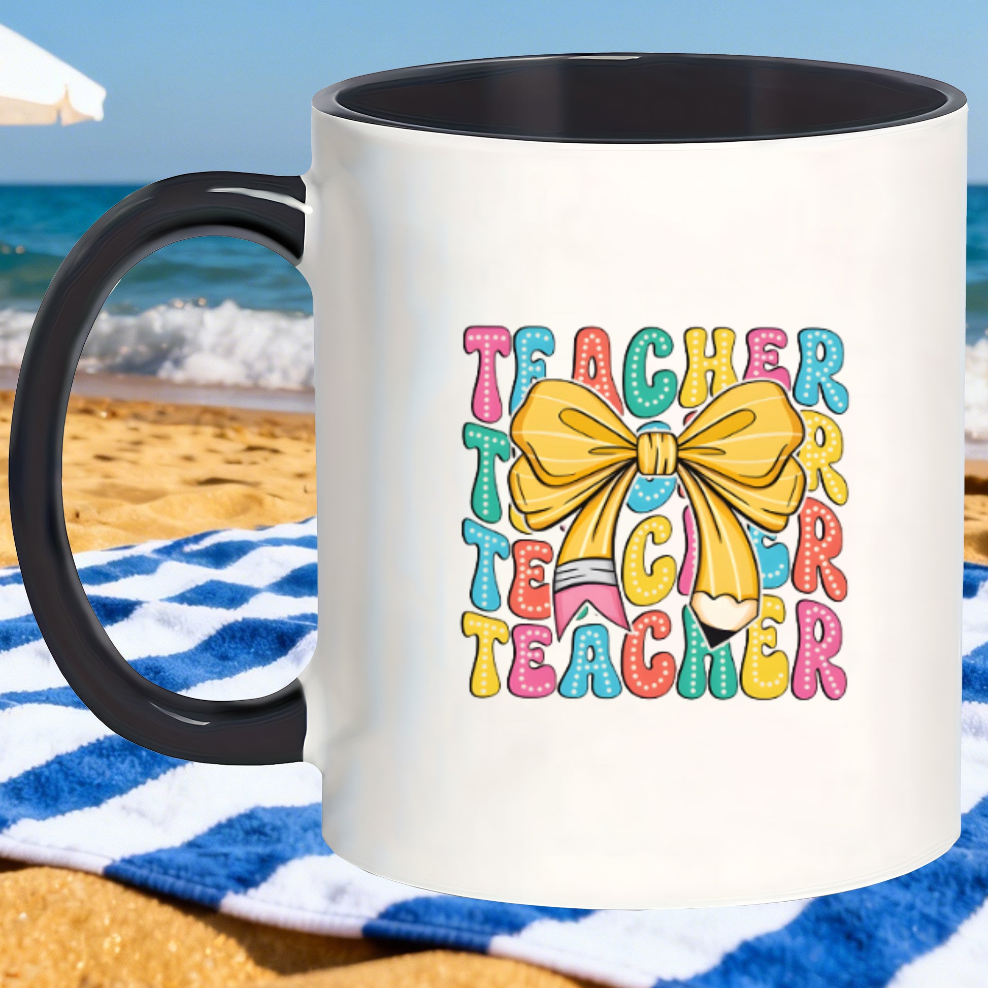 Tailorly Black Accent 11 oz Mug - reusable insulated teacher teacher mugs christmas decorations travel hot drink mug thanksgiving new