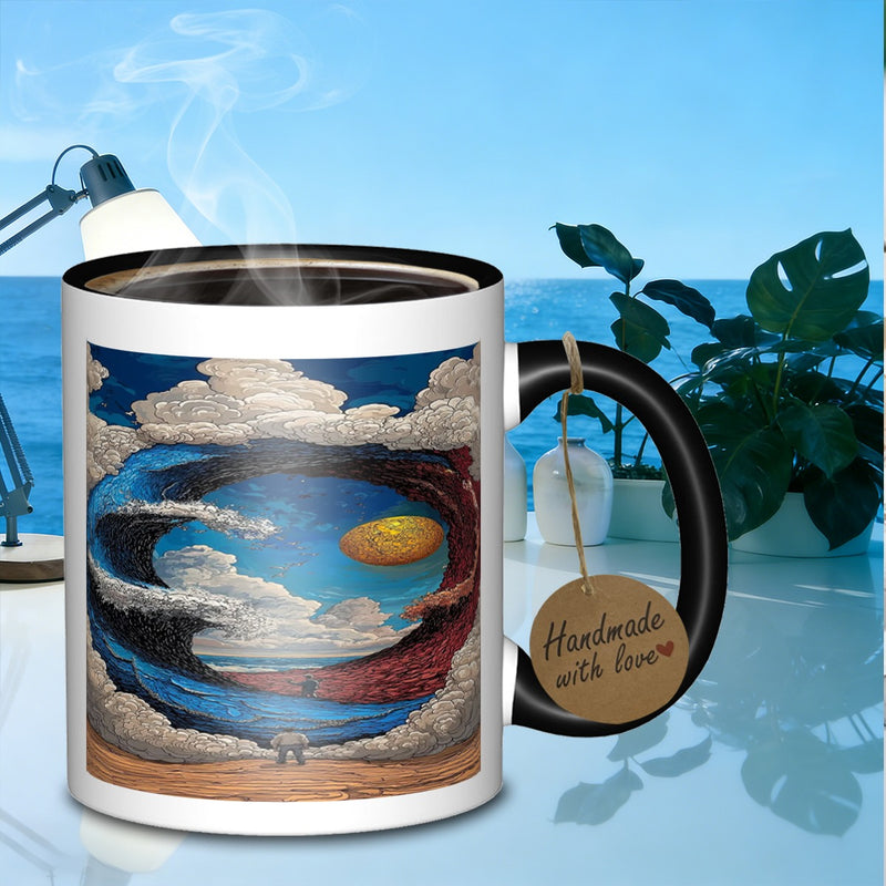 Tailorly Black Accent 11 oz Mug - ocean wave portal viewmorningroutines mug with granite stylish design_204cb8390471493c84621d9517e86194