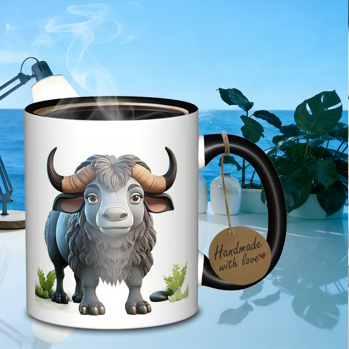 Tailorly Black Accent 11 oz Mug - marble smooth edition of the cartoon