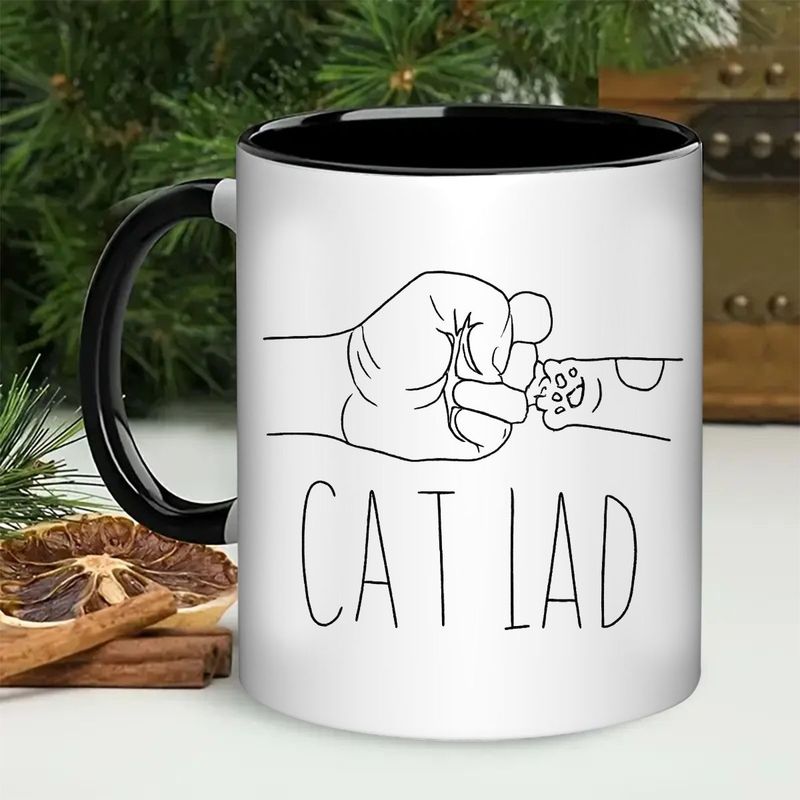 Tailorly Black Accent 11 oz Mug - paw print